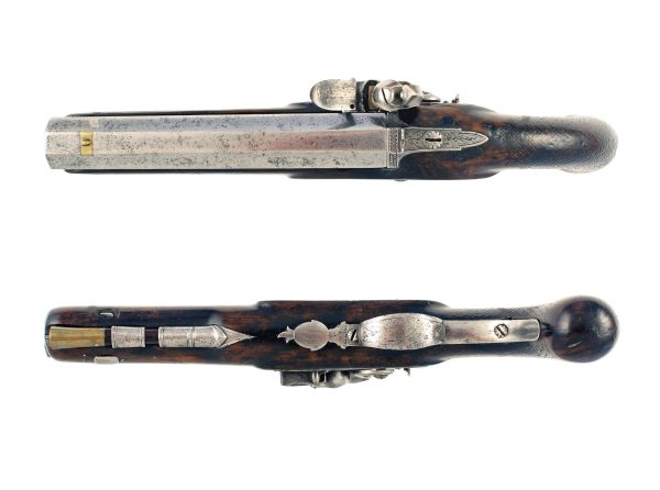 A Flintlock Overcoat Pistol by Mortimer & Son. - Image 2