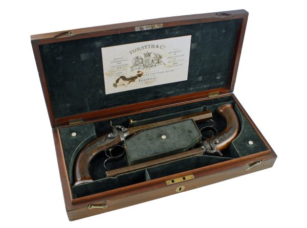 A Fine Cased Pair of Forsyth Pistols