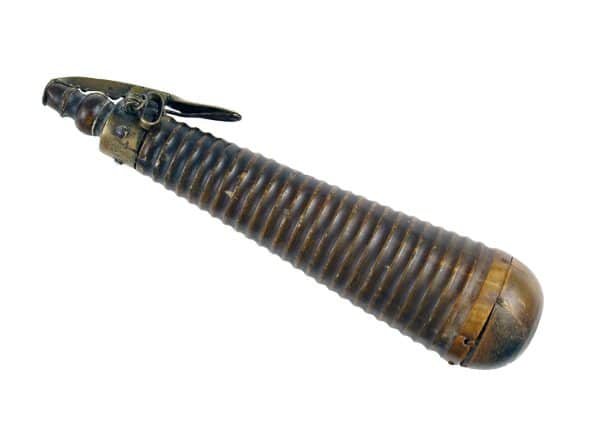 An Early Turned Wood Powder Flask