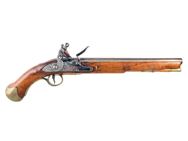 A Flintlock Long Sea Service Pistol.