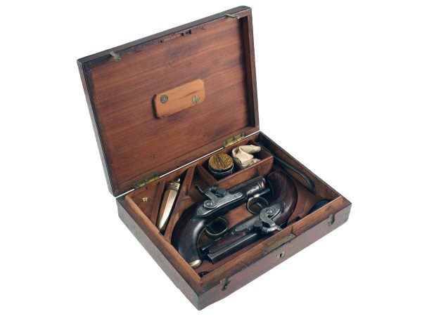 A Cased Pair of Percussion Pistols by Bond
