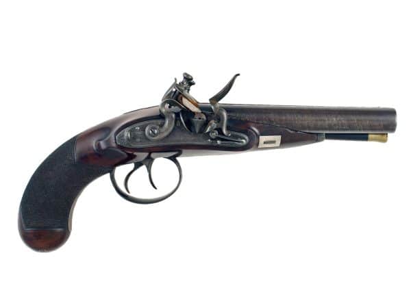 A Flintlock Carriage Pistol by Brunton of York