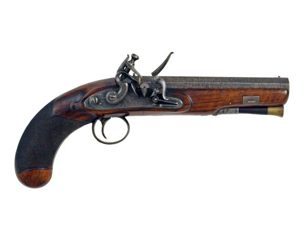 A Flintlock Overcoat Pistol by Brunton of York.