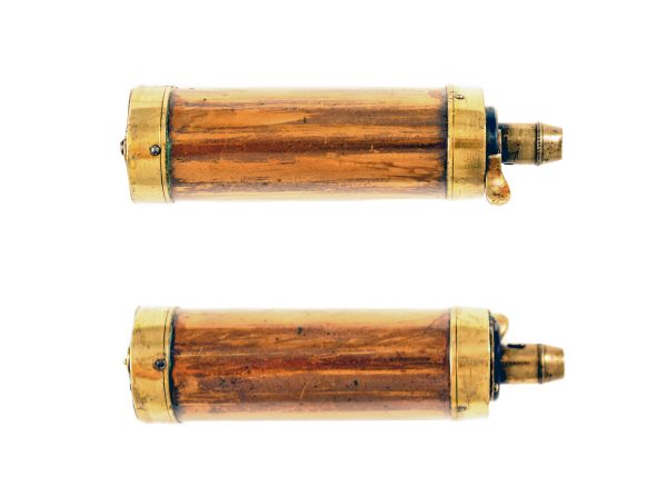 A Copper Three Way Powder Flask - Image 2