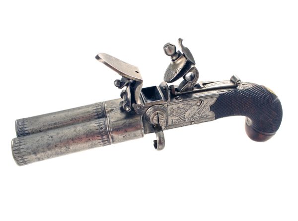 A Double Barrel Flintlock Pistol by Wilkins of Grantham - Image 3