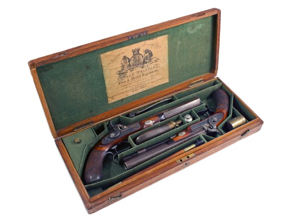 A Pair Of Near Mint Percussion Duelling Pistols