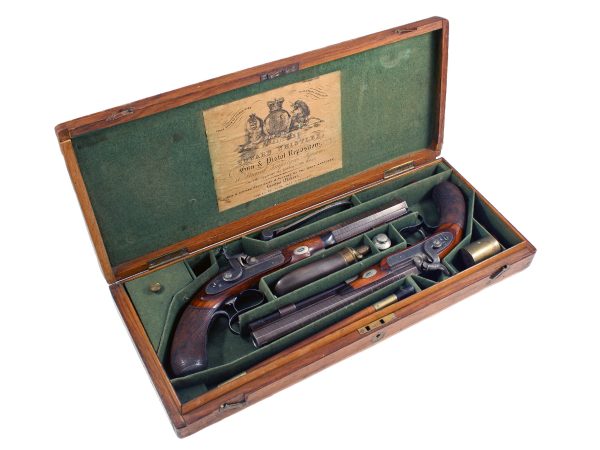 A Pair Of Near Mint Percussion Duelling Pistols