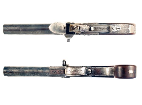 A Crisp Silver Inlaid Tap Action Pistol - Image 2