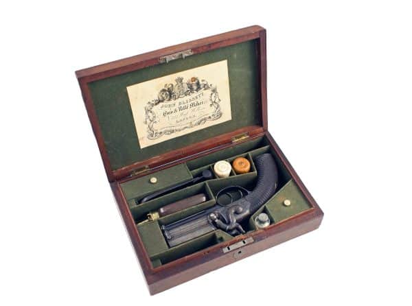 A Superb Cased Over and Under Pistol by Blissett