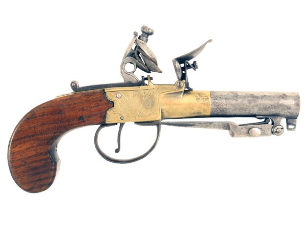 A Flintlock Pocket Pistol by H.Nock