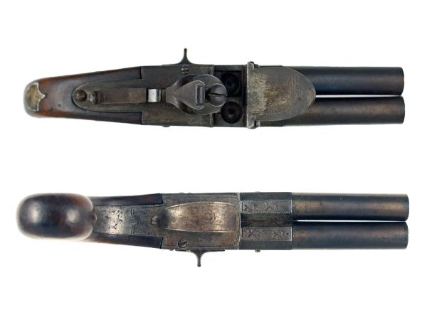 A Double Barrel Flintlock Pocket Pistol - Image 2