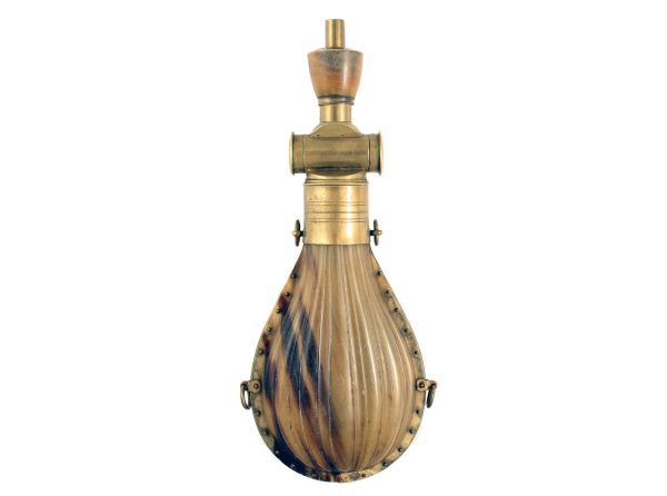 A Fluted Horn Powder Flask - Image 2