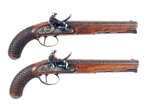 A Superb Pair of D Egg Officers Pistols