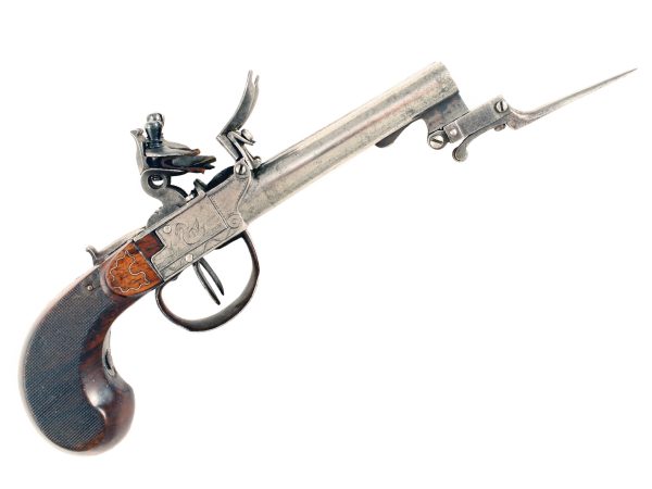A Double Barrel French Flintlock Pistol