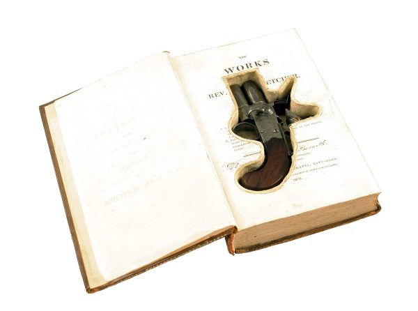 A Flintlock Pistol in a Book.