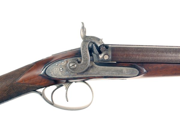 A Cased 12-Bore D.B. Percussion Sporting Gun by Wesley Richards - Image 3