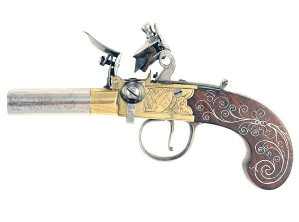 A Scarce Double Barrelled Flintlock Pocket Pistol - Image 2