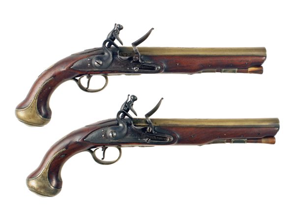 A Pair of Flintlock Holster Pistols by Brander
