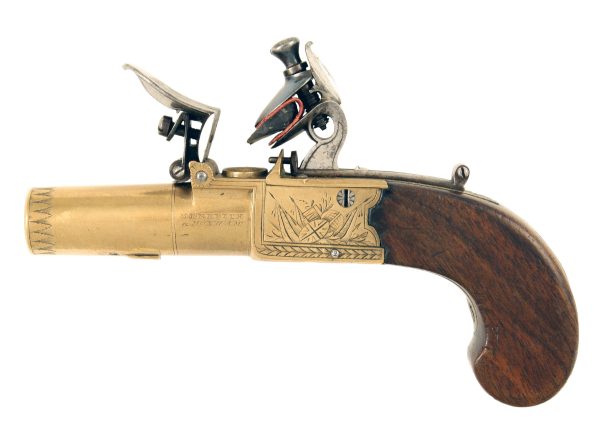 A Pair of Brass Framed Pocket Pistols - Image 3