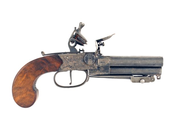 A Scarce Three Barrel Pistol by Twigg