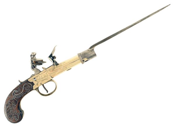 A Scarce Pocket Pistol with Bayonet.