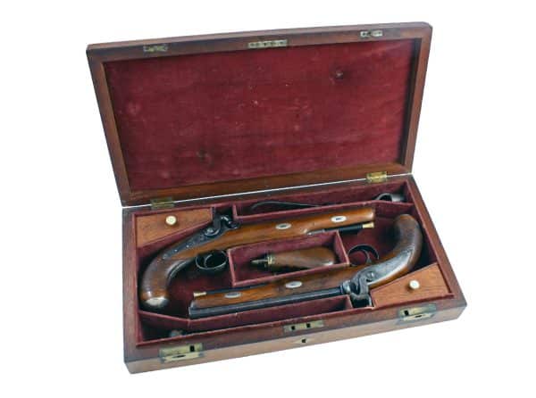A Cased Pair of Percussion Officers Pistols