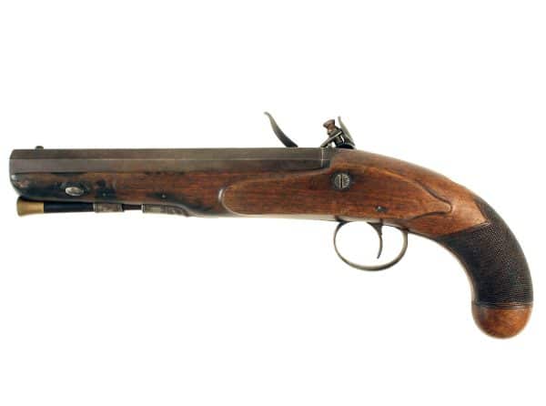 A Flintlock Officers Pistol signed Manton - Image 2