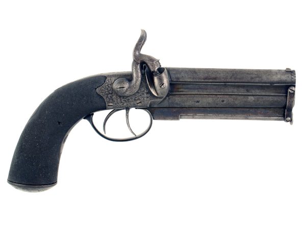 A Double Barrelled Percussion Pistol