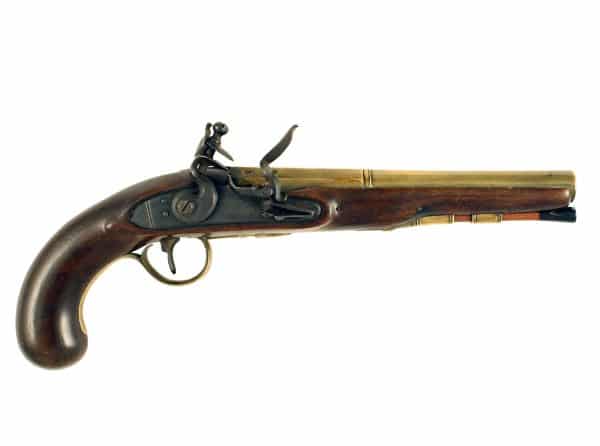 A Flintlock Officers Pistol signed Twigg.