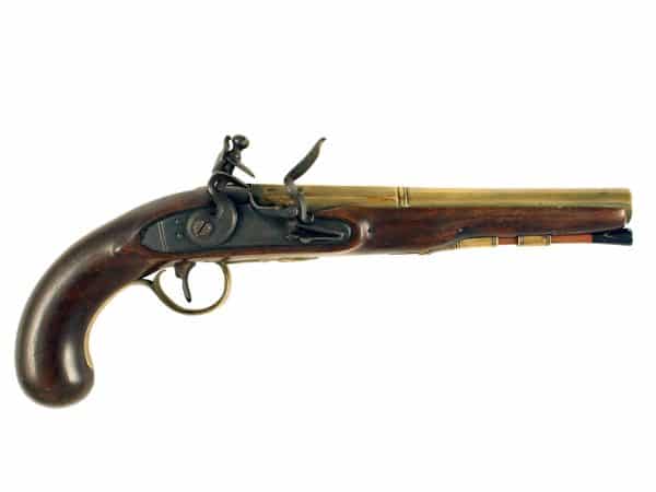 A Flintlock Officers Pistol signed Twigg.