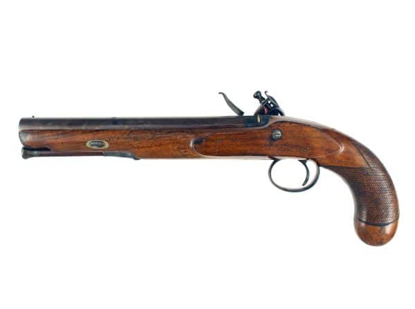 An Interesting Flintlock Officers Pistols by Oates - Image 3