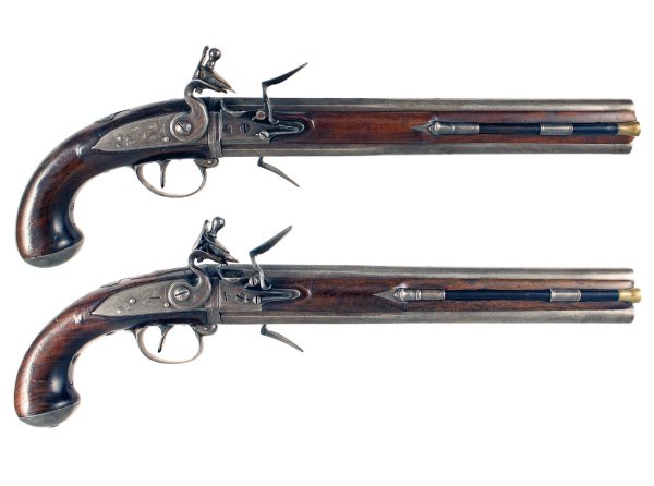 An Incredibly Rare Pair of Flintlock Wender Pistols