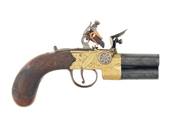A Flintlock Tap Action Pistol by Sharp.