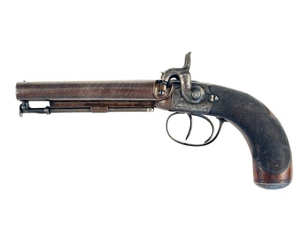 A Double Barrelled Percussion Pistol by Parker - Image 3