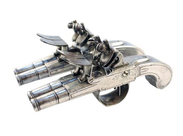 A Pair of All Steel Double Barrel Pistol - Image 2