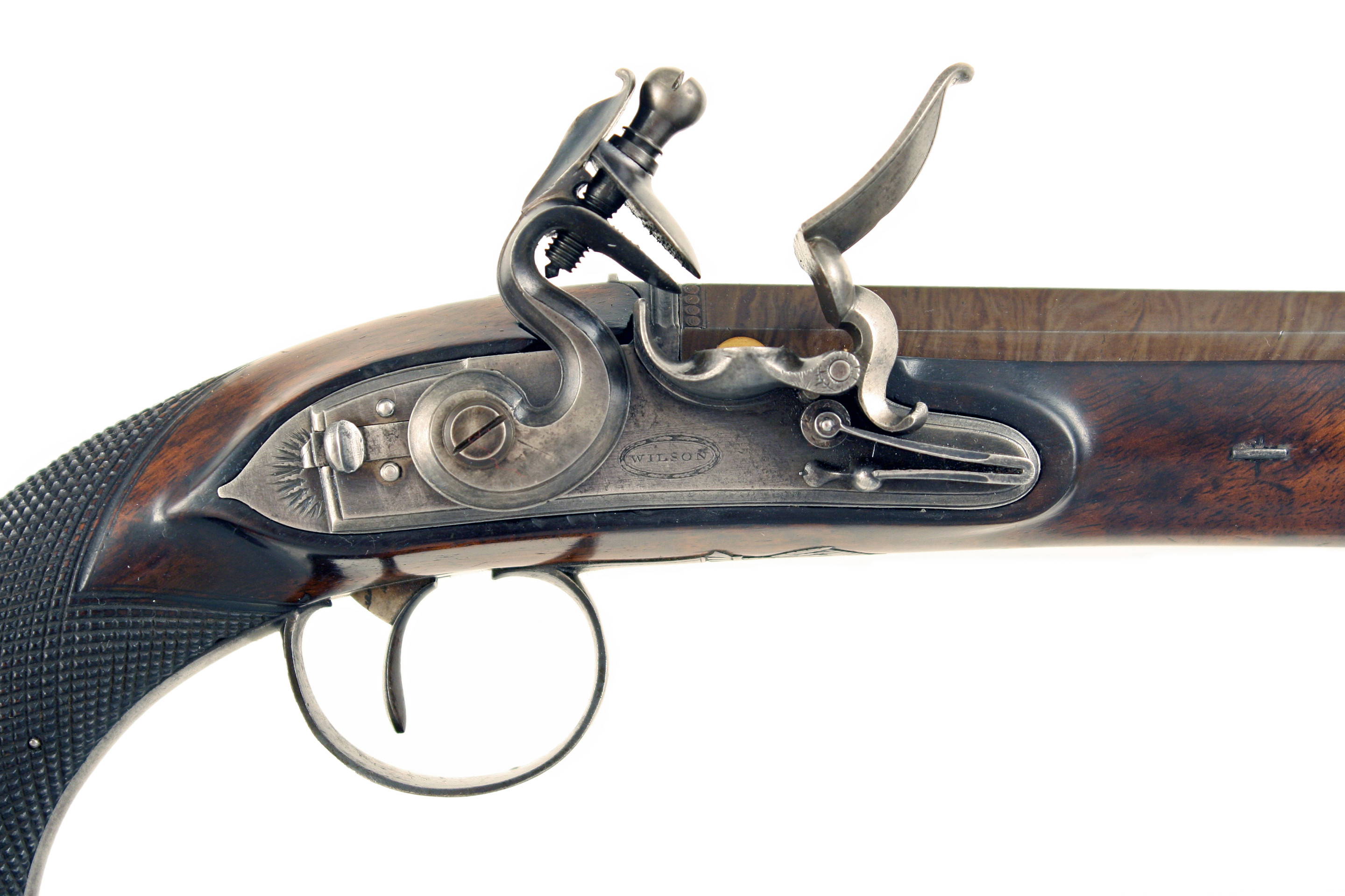 A Cased Pair of Flintlock Duelling Pistols by Wilson of London. - Image 2