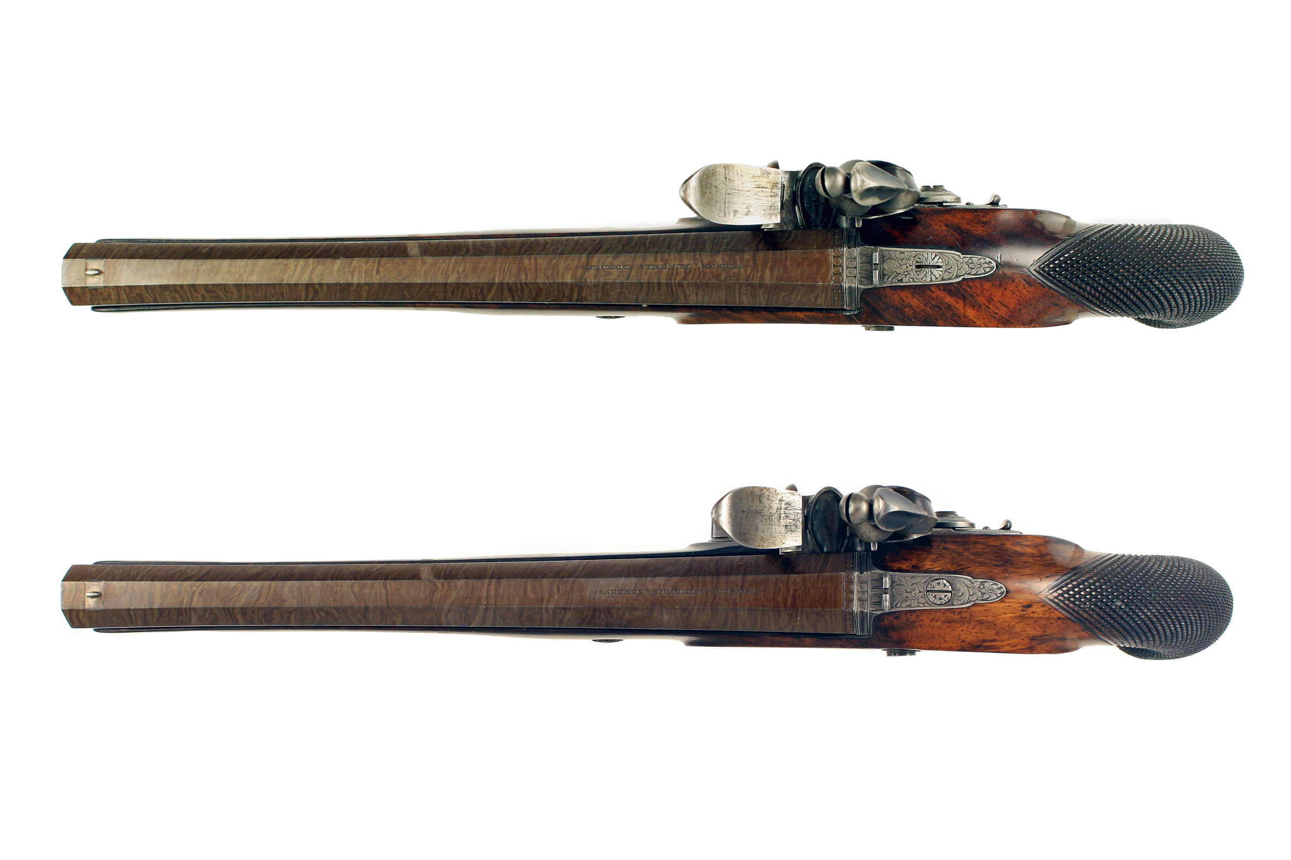 A Cased Pair of Flintlock Duelling Pistols by Wilson of London. - Image 4