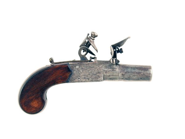 A Box Lock Flintlock Pocket Pistol by Nock