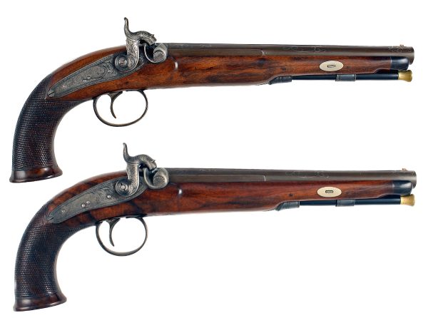 A Superb Pair of Cased Pistols by Calvert of Leeds