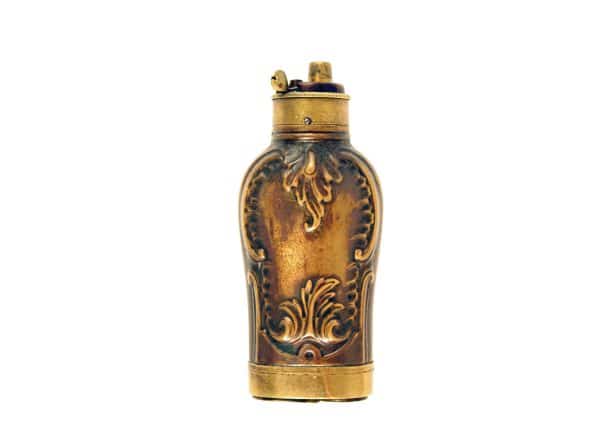 A Copper Panel Design Three-Way Powder Flask - Image 2