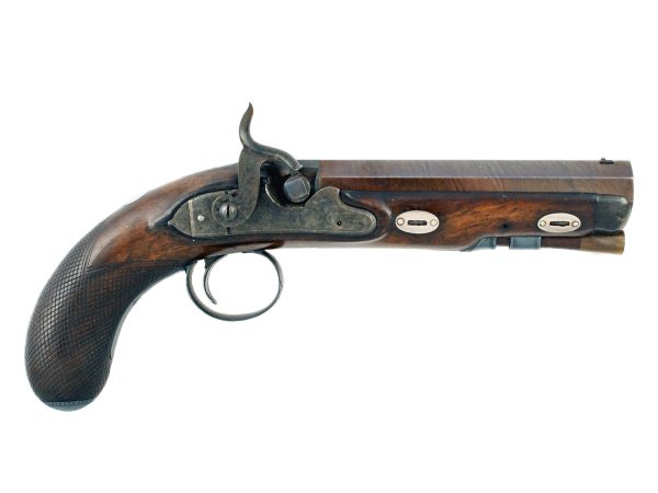 A Percussion Travelling Pistol by Joe Manton, No. 3197 for 1805.
