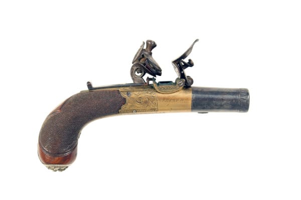 A Round Framed Pocket Pistol by Sykes of Oxford
