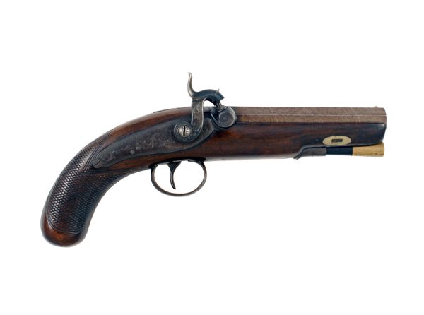 A Good Percussion Overcoat Pistol by Bridle.