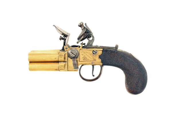 A Scarce 4 Barrelled Pocket Pistol by Mortimer. - Image 2