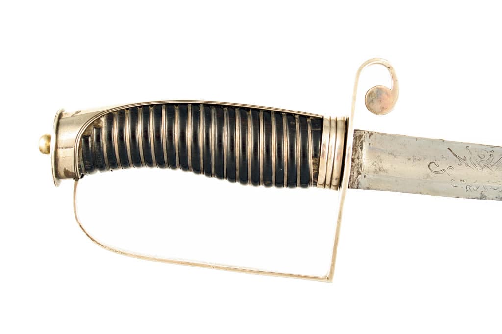 A Solid Silver Hilted Sword, hallmarked for 1790-91.