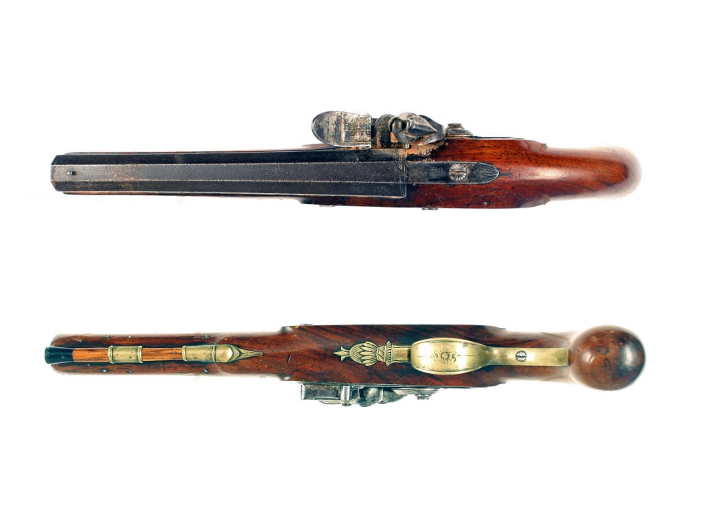 A Flintlock Officers Pistol by G. Jones, London. - Image 3