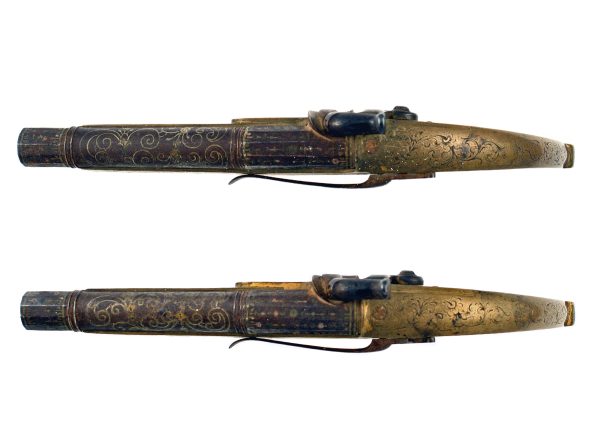 An Untouched Pair of All Brass Scottish Belt Pistols. - Image 3