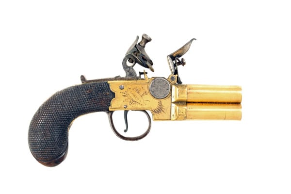A Scarce 4 Barrelled Pocket Pistol by Mortimer. - Image 4