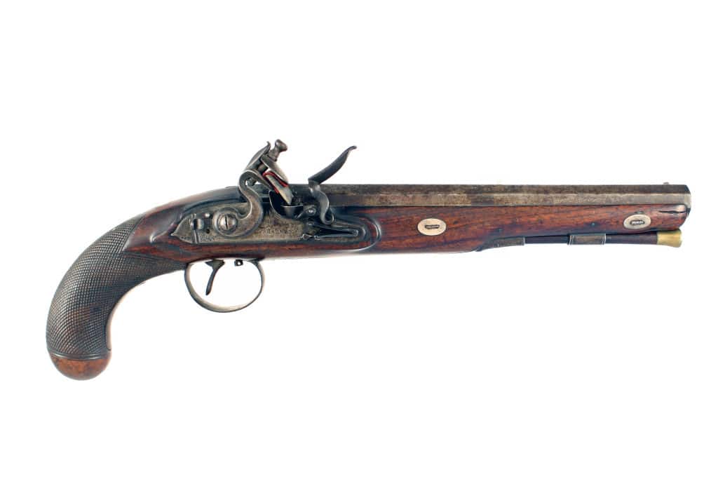 A Flintlock Duelling Pistol by Sharman.