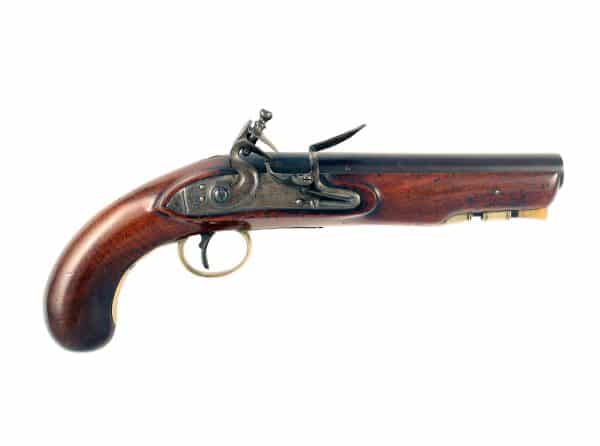 A Flintlock Officers Pistol by Hegley